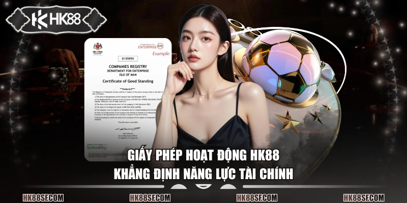 Giấy phép hoạt động HK88 khẳng định năng lực tài chính